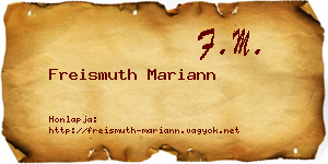 Freismuth Mariann névjegykártya