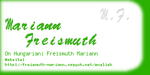 mariann freismuth business card